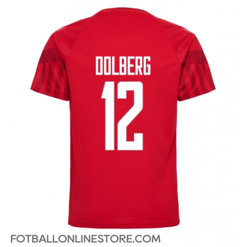 Billige Danmark Kasper Dolberg #12 Hjemmetrøye VM 2022 Kortermet